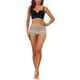 thumbnail image 2 of INSPIRAR CHIC Bragas de encaje de talle alto para mujer, moldeador de cuerpo, levantador de glúteos, control de abdomen, color marrón claro, 2 of 4