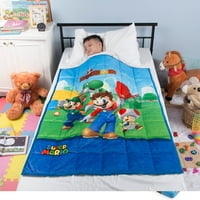Super Mario Kids Weighted Blanket, Super Soft Plush Bedding, 36" x 48" 4.5lbs, Blue