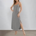 thumbnail image 5 of DHFJKG Sleeveless Beach Dress Women Loose Fit Summer Comfortable Flowy Long Dress Adjustable Straps Curved Hem Scoop Neck Stylish Dresses, 5 of 9