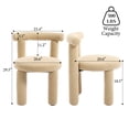 thumbnail image 2 of Boucle Dining Chairs Set of 2, Mid Morden Century Chairs with Curved Back Round Upholstered Round Dining Chairs, Armless,for Bedroom Kitchen and Dining Living Reading Room Reception, Camel, 2 of 9