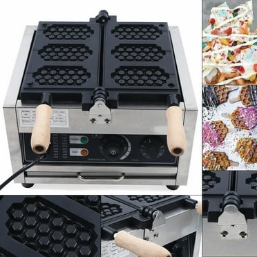 Miumaeov 3 Slice Commercial Electric Waffle Maker Non-stick Honeycomb Waffle Pop Maker Iron Machine Baker Stainless Steel