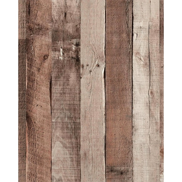 Yun-Aeon 17.3""X 1200""Papel De Contacto De Madera Natural Y Canela Papel Tapiz Autoadhesivo Extraíble Vintage Papel De Pared De Imitación De Madera Estante Para Tablones Decoración Del Hogar Uso De C