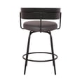 thumbnail image 3 of Home Square 3 Piece 26" Gray Faux Leather Swivel Barstool Set in Black, 3 of 5