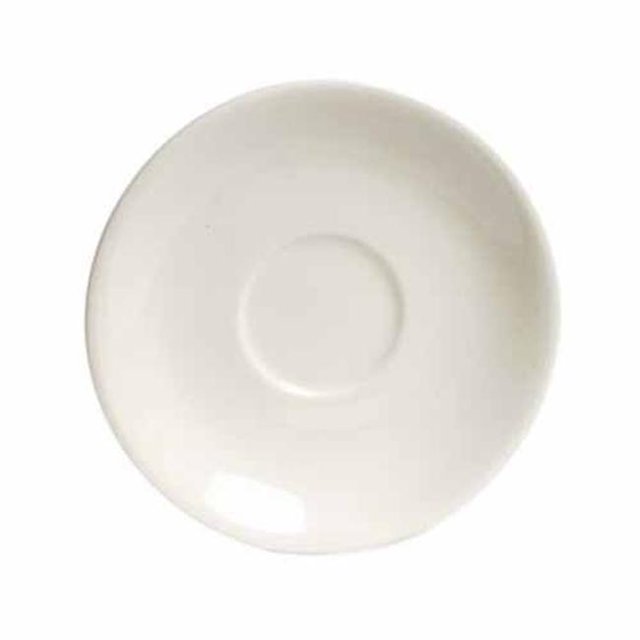 Tuxton China TRE-005 Reno 5.5 in. Wide Rim Plate - White Porcelain - 3 Dozen