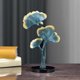 thumbnail image 1 of Creative Ginkgo Biloba Adornos Estatua Planta de imitación con Base Mobiliario Accesorios decorativos para oficina Dormitorio pequeña sala Decoración azul Fernando Escultura de hoja de ginkgo, 1 of 7