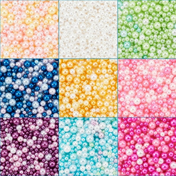 GKNET 9 Colors No Holes/Undrilled Imitated Pearl Beads Garment Accessories 4500pcs