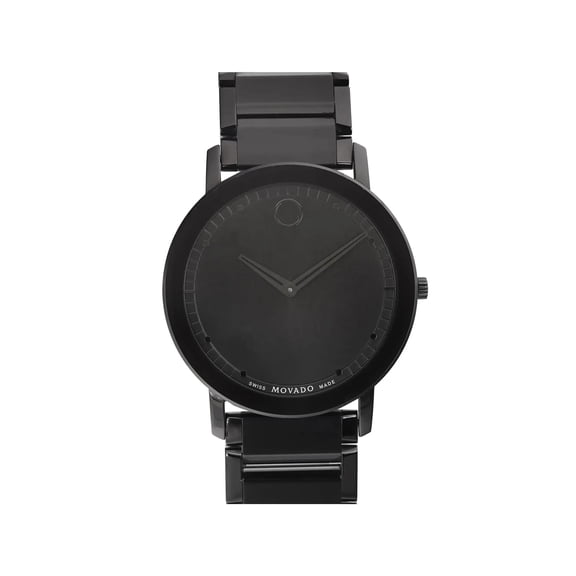 Movado Modern Classic 40mm Steel Black Dial Mens Quartz Watch 0607408