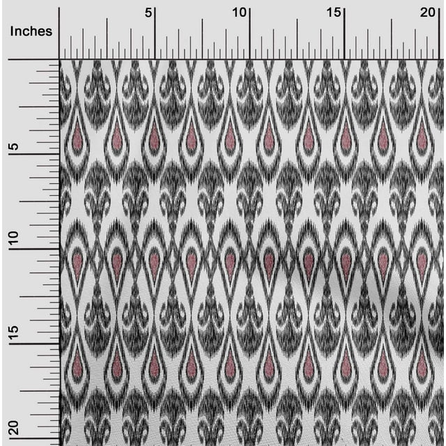 oneOone Cotton Silk Fabric Ogee Ikat Print Sewing Fabric BTY 42 Inch Wide