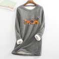 thumbnail image 1 of Blouses pour Femmes Col Rond Poche Épaissie Peluche Chaude Manches Longues Hauts Chandail en Molleton pour Femmes en Liquidation, 1 of 5