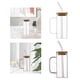 thumbnail image 1 of Square Mug,Glass Mug Square 400ml Drinking Glass Cups,Cup with Lids and Straws Handle,Drinking Glass Bottle Transparent Drinkware,Heat Resistant clear Teacup Reusable,Juice Beverage B Macarena Taza cuadrada, 1 of 8