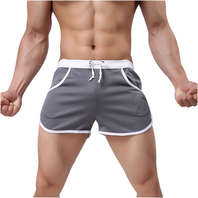 Men's Athletic Shorts Summer Drawstring Quick Dry Lightweight Running Workout Gym Beach Lounge Shorts with Pockets