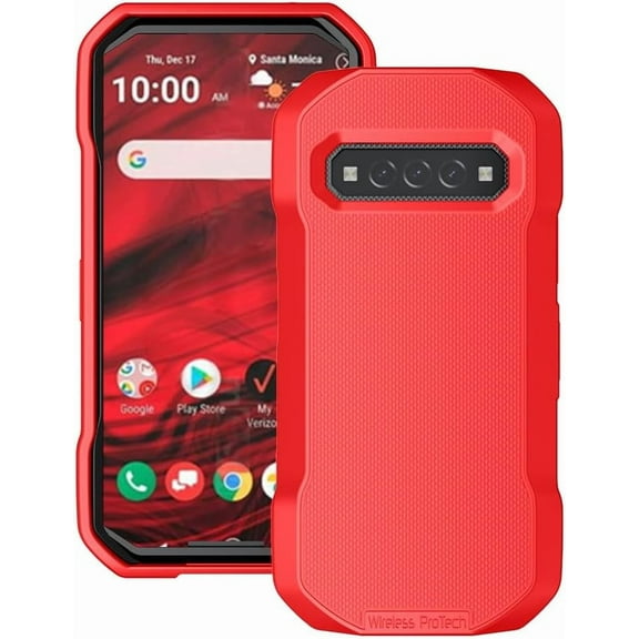 Wireless PROTECH TPU Case Compatible with Kyocera DuraForce PRO 3 (E7200), Durable Slim Flexible TPU Protective Cover (Red)