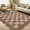 Brown, variant on Scalloped Runner Rug 8*12 ft,Washable Non-Slip Kitchen/Hallway Rug,Farmhouse Checkerboard Indoor/Outdoor Carpet for Entryway, Porch, Laundry (Stain Resistant)