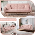thumbnail image 3 of Villeston Velvet Sofa 2-Seat , Accent Sofa ,Loveseat Sofa with Metal Feet for Living Room Bedroom,Pink, 3 of 7