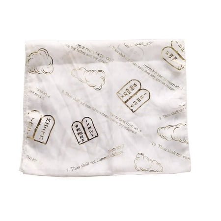 Polyester Model - Christian Church or prayer Head Scarf or shawl / cover - 10 Commandments - Model III - 100% polyester, Hand wash ( 180 x