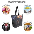 thumbnail image 7 of FORMRS Womens Canvas Tote Bag with Zipper Inner Pocket Shoulder Handbag, Black Watercolor Space, 7 of 7
