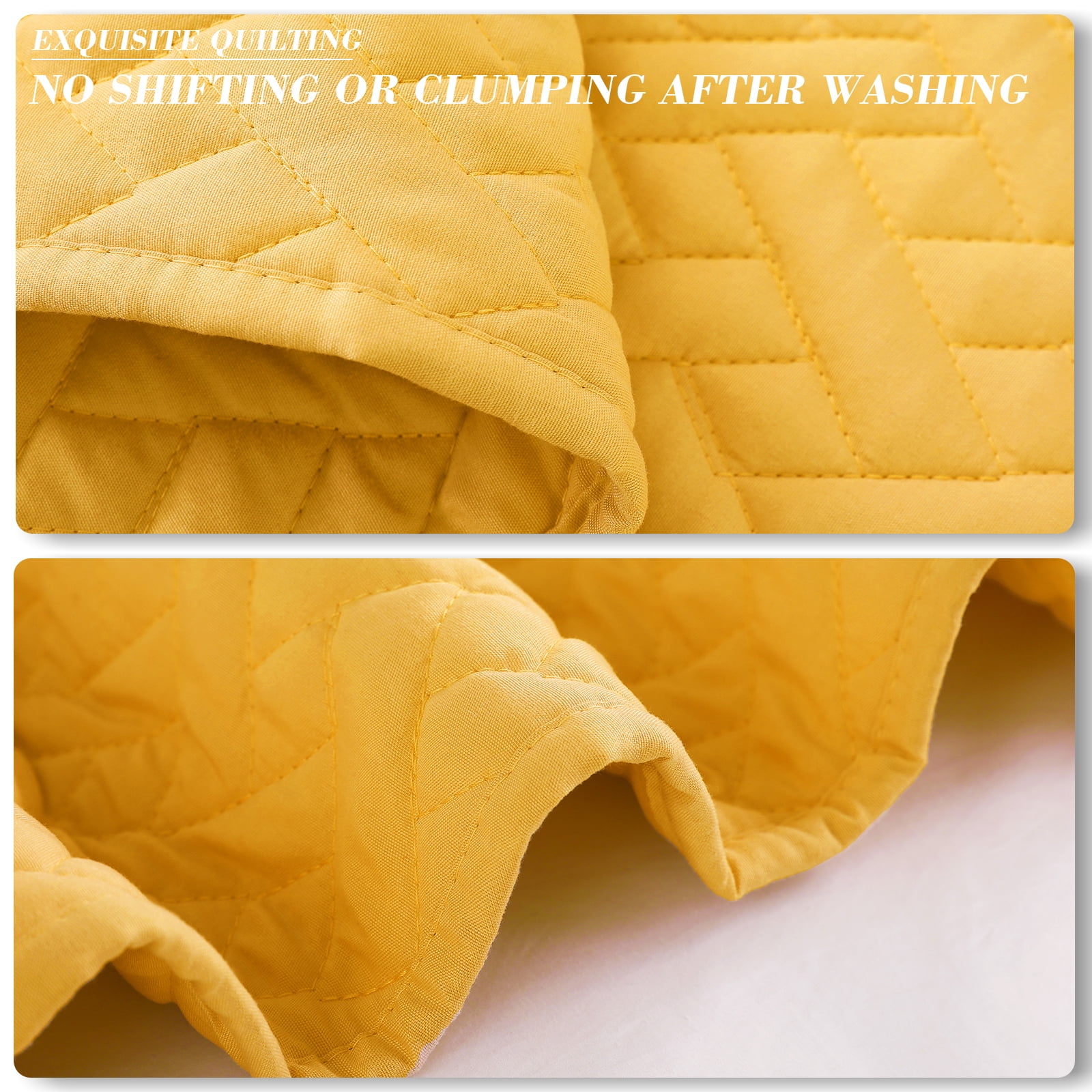 Exclusivo Mezcla 2-Piece Twin Size Quilt Set, Basket Quilted Bedspread/Coverlet/Bed Cover(68"x 88", Yellow)