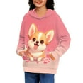 thumbnail image 2 of DISNIMO Corgi Hoodies for Kids Heart Hoodie Sweatshirts for Girls 6-7 Hoodies Sweatshirt Pullover Kids Boys Streetwear Hoodie with Print Clothes for Children Girl Long Sleeve Hoodie, 2 of 7