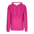 thumbnail image 4 of Zxlsdmn Breast Cancer Ribbed Knit Hoodie for Women Breast Cancer Awareness Pink Ribbon Print Pullover Tops Loose Long Sleeve Drawstring Hooded Sweatshirt with Pocket M, 4 of 5