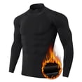 thumbnail image 4 of LIIPEE Men T Shirts Casual Long Sleeve High Neck Solid Color T Shirt Male Fitness Warm Lined Tee Tops Outdoor Training Comfortable Soft Breathable Daily Clothing,BK1,L, 4 of 5
