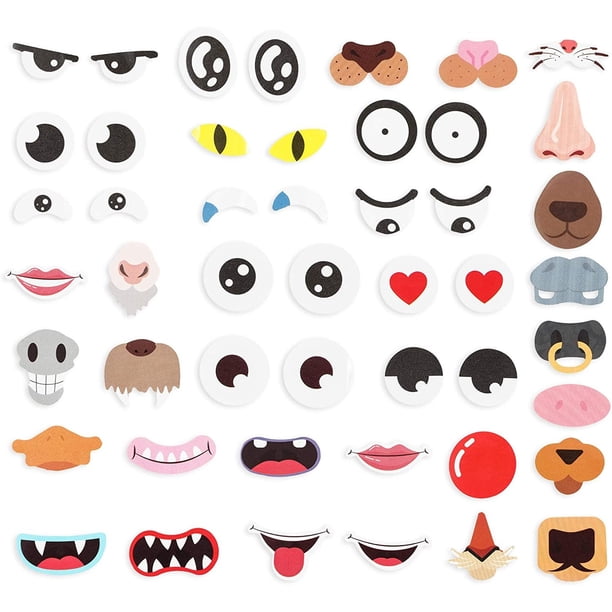 3 Rolls 1500 Pcs Face Stickers Roll for Kids, Eye Nose Mouth Cartoon Mini  Sticker - Walmart.com