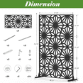 thumbnail image 3 of Tcbosik 48"W x 70"H Privacy Fence Screen for Indoor & Outdoor, Decorative Privacy Fence with Sun Flower Pattern, Freestanding Privacy Panel for Balcony, Backyard, Poolside, Black, 3 of 8