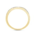 thumbnail image 5 of 1/10 ct. t.w Round Cut Lab Created Moissanite Diamond Cross-Over Infinity Twist Band Ring For Women In 14K Solid Yellow Gold (G-H Color, VVS1 Clarity, 0.10 Cttw)-7, 5 of 8