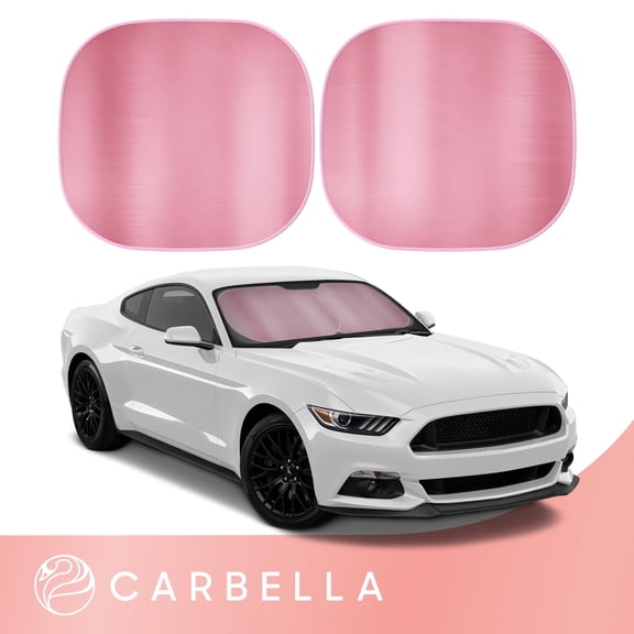BDK CBAS-3202-PK 2PC Metallic Pink Car Window Sun Shade Auto Shade, 31.75" x 28.75"