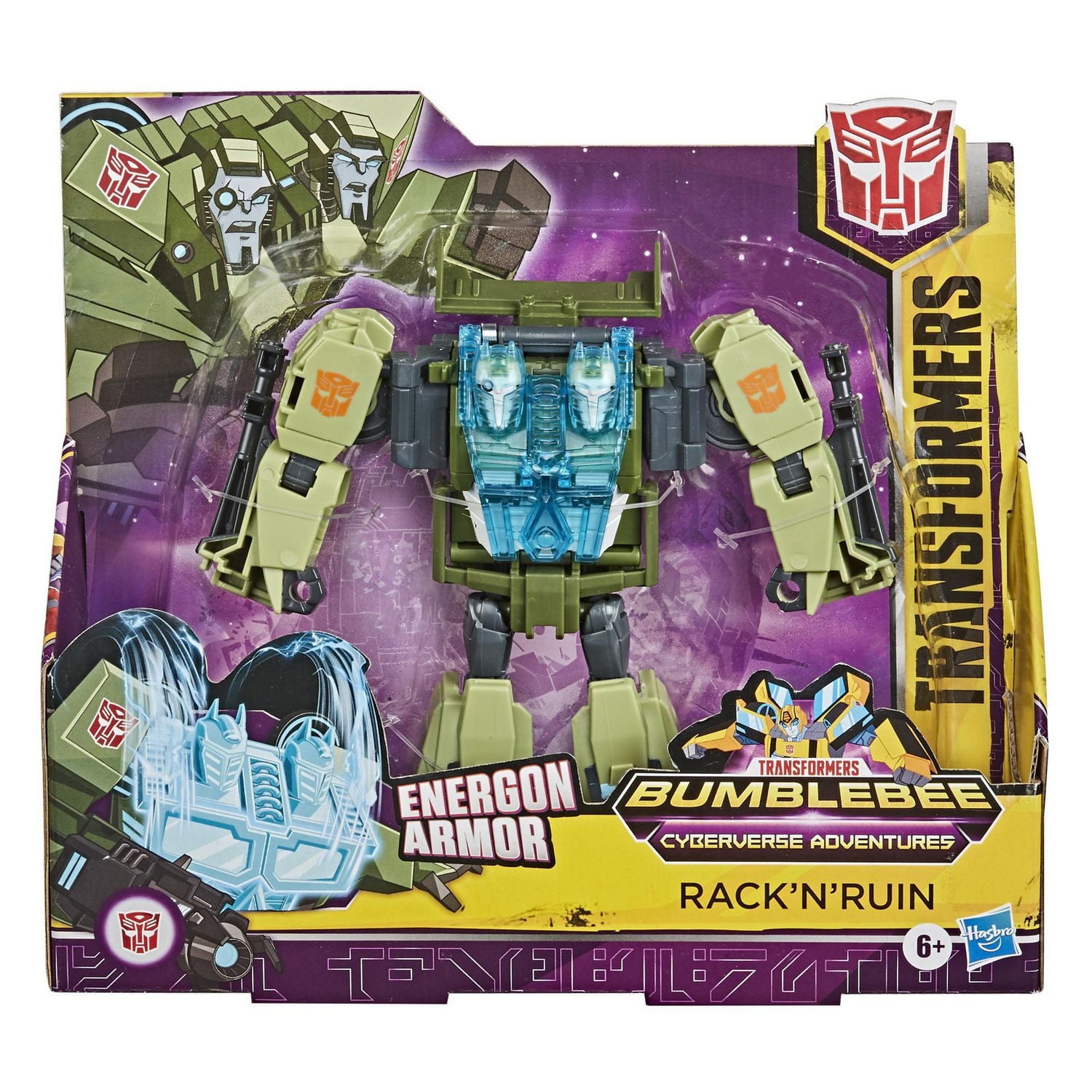 Transformers Cyberverse, figurine RACK'N'RUIN 17 cm classe Ultra, se combine à l'armure energon pour de la surpuissance
