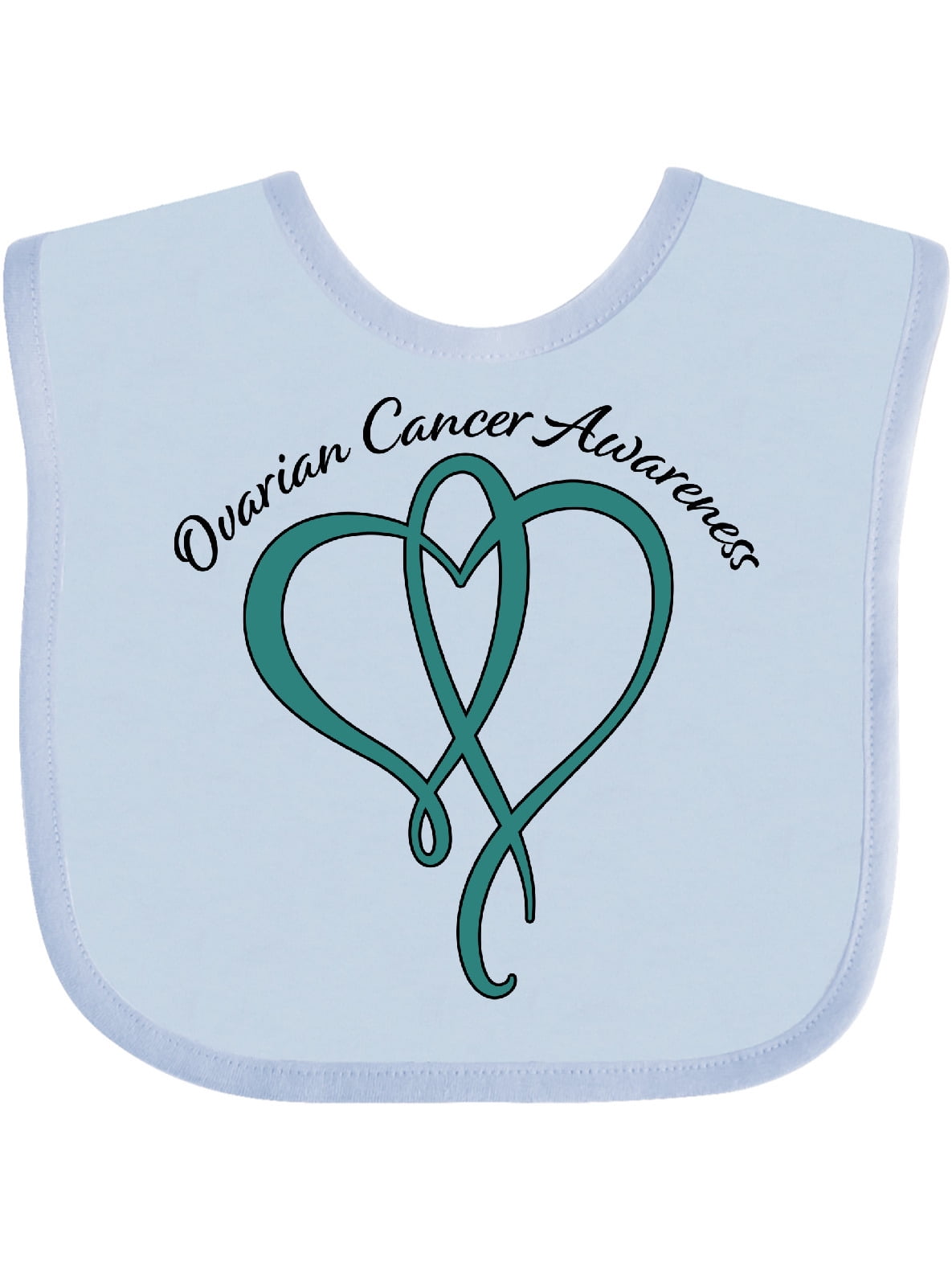 Ovarian Cancer Awareness with Teal Heart Ribbon Baby Bib ...