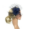 thumbnail image 3 of MSJUHEG Tea Party Hats,Feather Hair Clip,Feather Headpiece,Church Hats,Fascinators Hats,Tea Top Party Flower Hat Headwear for Fascinators Headband Navy One Size, 3 of 7
