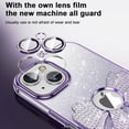 thumbnail image 2 of Case for iPhone 15 Case Glitter Bling Crystal Bow Design Full Camera Lens Protector Anti-Scratch Bumper Shockproof Cover Women Girls Soft TPU Case for iPhone 15 Purple KDL, 2 of 15