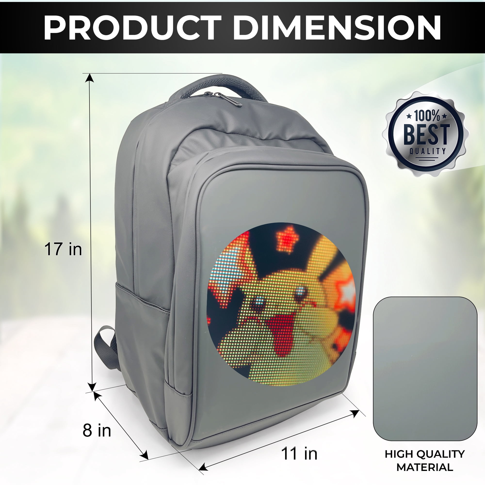 VOLTEFY Led Backpack with Programmable Screen,Motorcycle Backpack with LED Screen, Laptop Backpack, College Backpack, Work Backpack for Men,  LED bags, Flight approved Carry-on backpack
