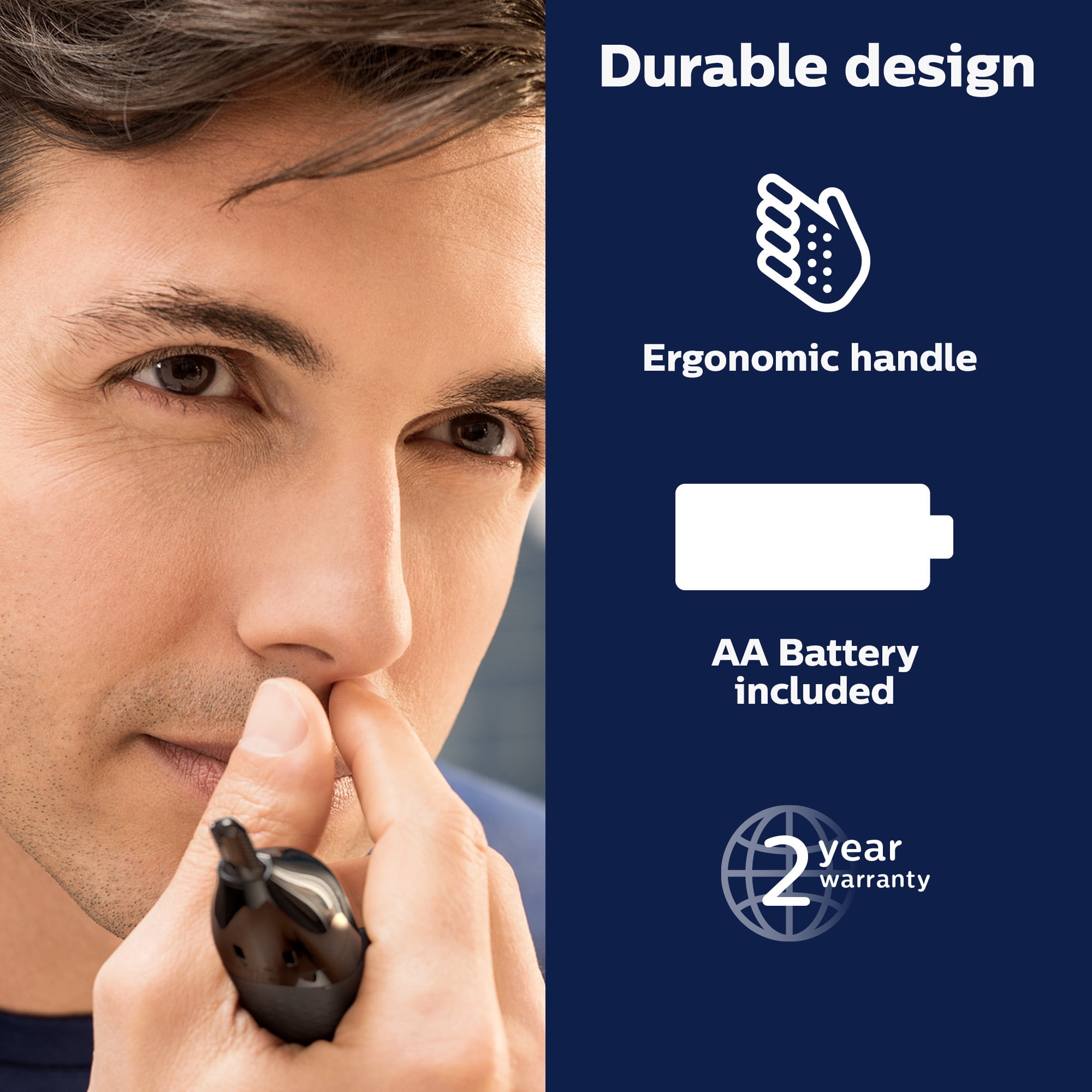 Philips Norelco Electric Nosetrimmer 1000, AA Battery Operated NT1605/60