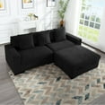 thumbnail image 3 of Gewnee 103.5-Inch Modular Corduroy Sofa Set with Solid Wood Legs, High-Density Foam, Suitable for Living Room/Bedroom/Office, 3 of 21