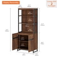 thumbnail image 3 of WAMPAT 1-Piece Modern 72" Tall Bookcases, Wood Bookshelves with Metal Base, Adjustable Shelves, Storage Cabinet & Open Shelving,Library Shelf for Home Office & Living Room, 3 of 7