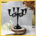 thumbnail image 4 of Rely+ Glossy Black 5 Arm Metal Candelabra Taper Candle Holder for Centerpiece Halloween Thanksgiving Decor, 4 of 8