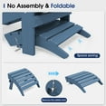 thumbnail image 6 of KINGYES Folding Adirondack Ottoman, HDPE Outdoor Foot Rest, Plastic Adirondack Footstool for Adirondack Chairs, Navy, 6 of 8