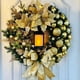 thumbnail image 4 of Adornos navideños Lámparas de aceite navideñas Flores rojas navideñas Coronas navideñas para colgar en la puerta, 4 of 5
