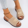 thumbnail image 5 of Slippers for Women,Plus Size Shoes with Elasticated Fabric Floral Ornaments Wide Width Comfortable Plus Size Shoes for All Day Wear,Womens Slippers,Beige,8, 5 of 9
