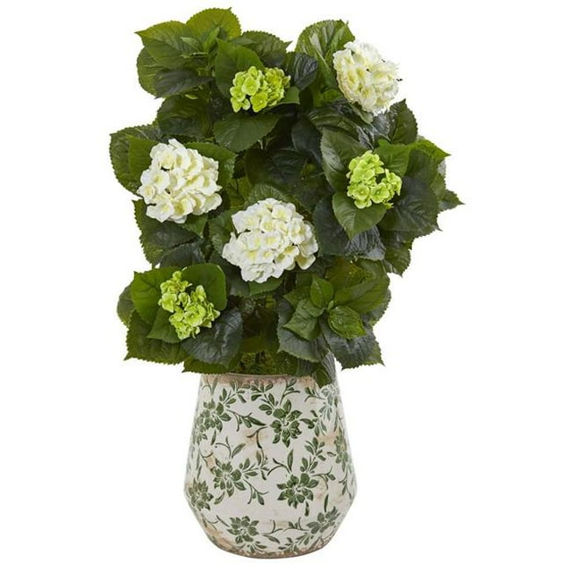Nearly Natural 9419 35 in. Hydrangea Artificial Plant in Decorative Vase