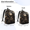 thumbnail image 2 of Fotbe Gold Rose Skull Mochila de Lona con Estampado, Mochila Duradera, Mochila Versátil de Alta Calidad, Mochila Compacta Vintage-Medium, 2 of 5