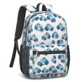thumbnail image 2 of Police and Checkered White Pattern 17" Waterproof Oxford School Backpacks for Teens, S-Shape Padded Straps, for School, Travel, Hiking, Camping, 2 of 5