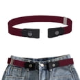 thumbnail image 4 of Belts for Women Men Buckle Belt Invisible No Buckle Stretch Waist Belt For Jean Pants,Dresses,No Bulge Wine, 4 of 5