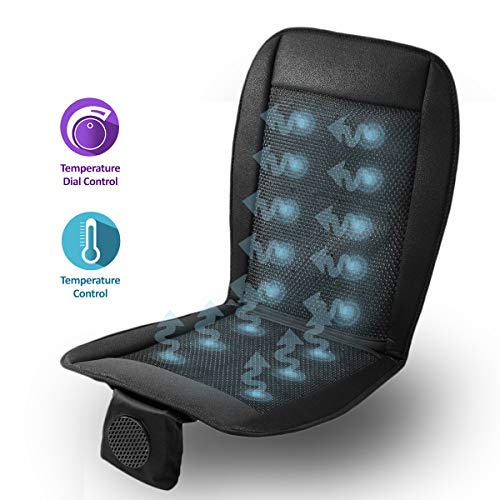 Zone Tech Cooling Car Seat Cushion Black 12V Automotive Adjustable