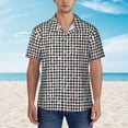 thumbnail image 4 of Daiia Black And White Houndstooth Hawaiian Shirt for Men Gentle Cotton Regular Short Sleeve Casual-X-Large, 4 of 9