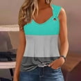 thumbnail image 2 of Wlynlyn Tank Tops for Women Summer V Neck Wide Strap Camisole Casual Sleeveless Loose Color Block Blouses, 2 of 6