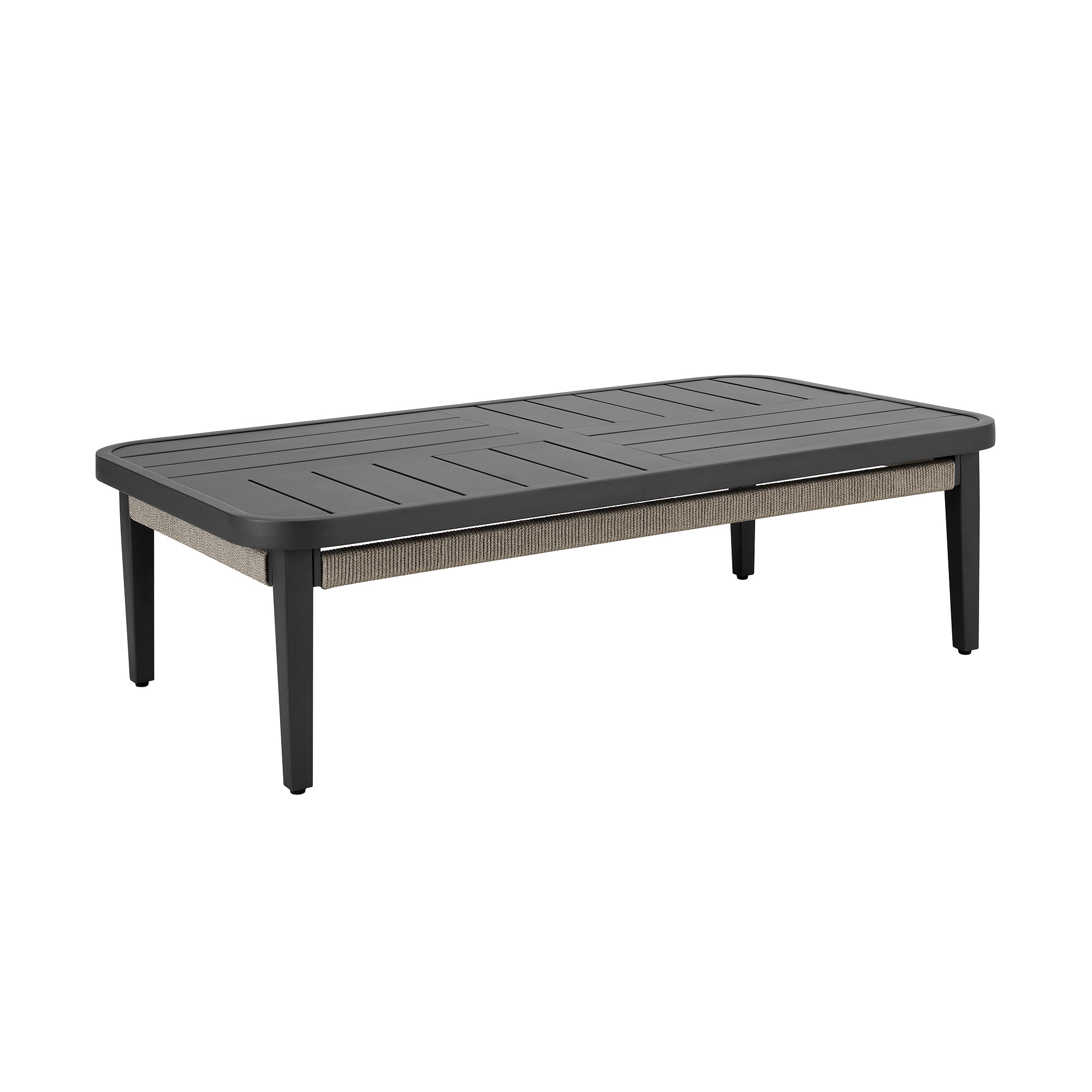 Zella Rectangular Coffee Table in Aluminum
