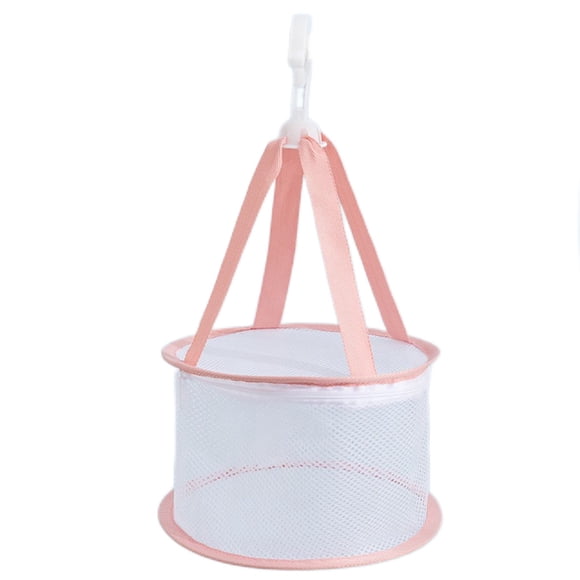 gufffrom Elaborate Laundry Baskets Supplies Clothes Light Large Capacity Drying Cosmetic Blender Net Bag Beauty Egg Storage Rack Pink