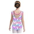 thumbnail image 2 of Yeahdor Combinaisons de Gymnastique Sans Manches pour Filles, une Pièce, Strass Pailletés, Col Rond, Costume de Ballerine, Rose Vif 10, 2 of 5